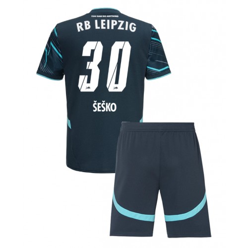 Otroški Nogometni dresi RB Leipzig Benjamin Sesko #30 Tretji 2024-25 Kratek Rokav (+ Kratke hlače)